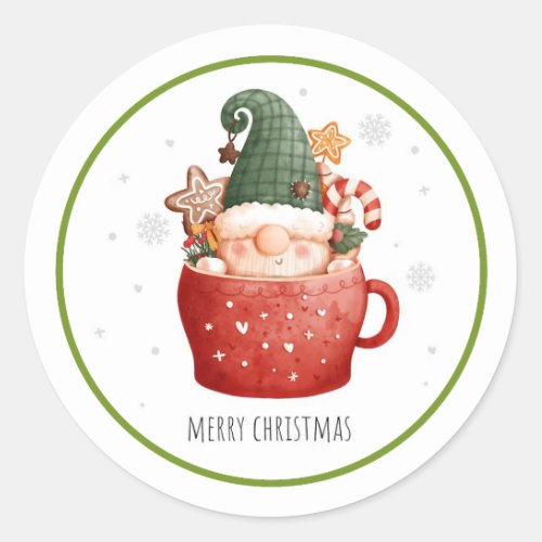 Sweet Gnome Wishes Classic Round Sticker