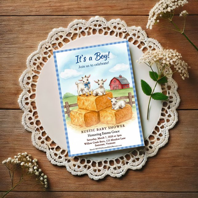 Sweet Goats Baby Shower Invitation (Creator Uploaded)