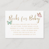Sweet Gold Butterfly Baby Shower Book Request Enclosure Card (Front)