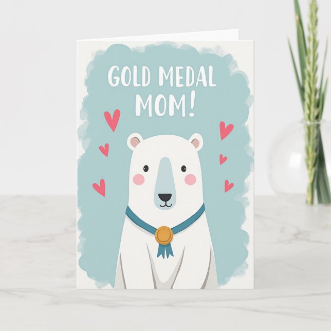 Sweet Gold Medal Mom Card (Front)