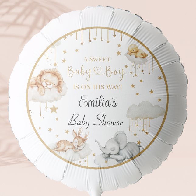 Sweet Golden Baby Animals Baby Boy Balloon (Creator Uploaded)