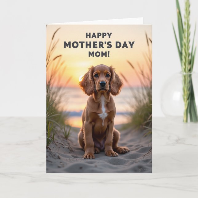 Sweet Golden Dog Mothers Day Card (Front)