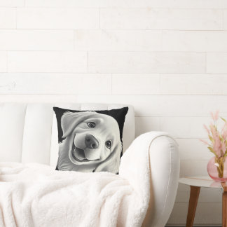 Sweet Golden Joy: Pixar-Style Puppy Friends Throw Pillow