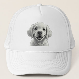 Sweet Golden Joy: Pixar-Style Puppy Friends Trucker Hat