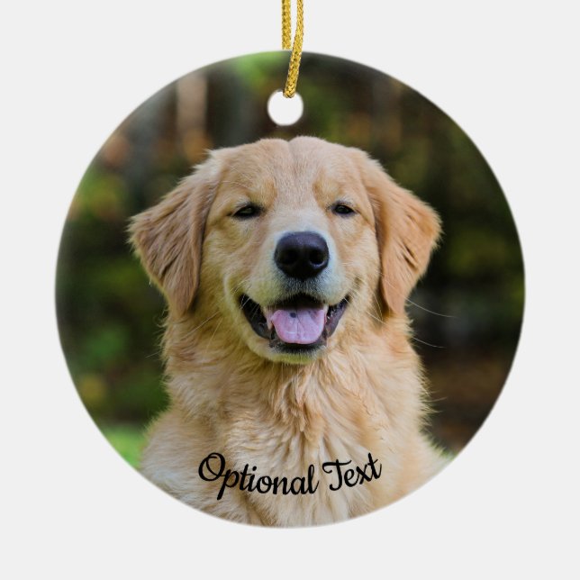 Sweet Golden Retriever Dog Ceramic Ornament (Front)