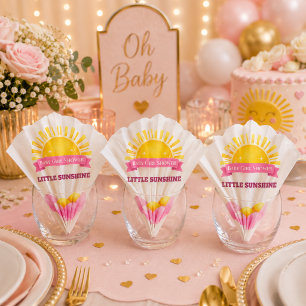 Sweet Golden Sunny Baby Girl Shower Napkins