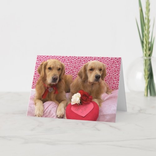 Sweet Golden Valentines Holiday Card