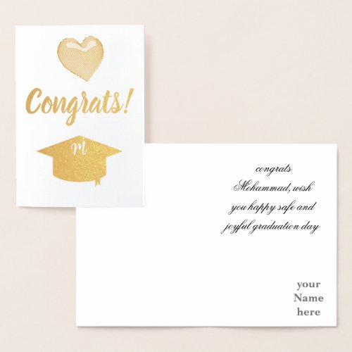  sweet graduation messages foil card