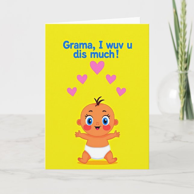 Sweet Grama I Wuv U Card (Front)