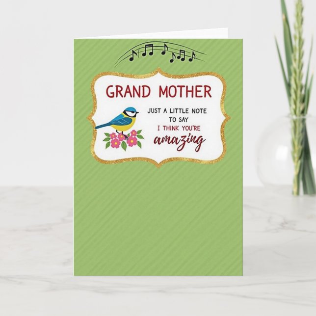 Sweet Grand Mother Floral Card (Front)