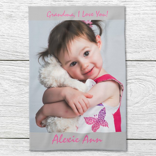 Sweet grandchild says, "I Love You" Personalize Kitchen Towel (Creator Uploaded)