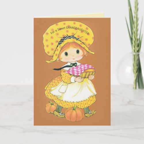 Sweet Granddaughter Thanksgiving Holiday Card