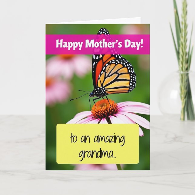 Sweet Grandma Butterfly Card (Front)