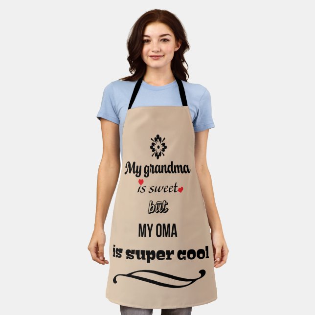 Sweet Grandma Cool Oma All-Over Print Apron (Worn)
