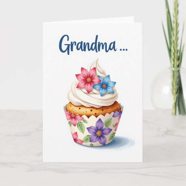 Sweet Grandma Cupcake Card (Front)