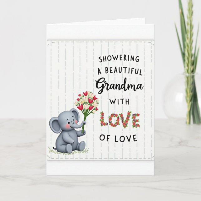 Sweet Grandma Floral Love Card (Front)