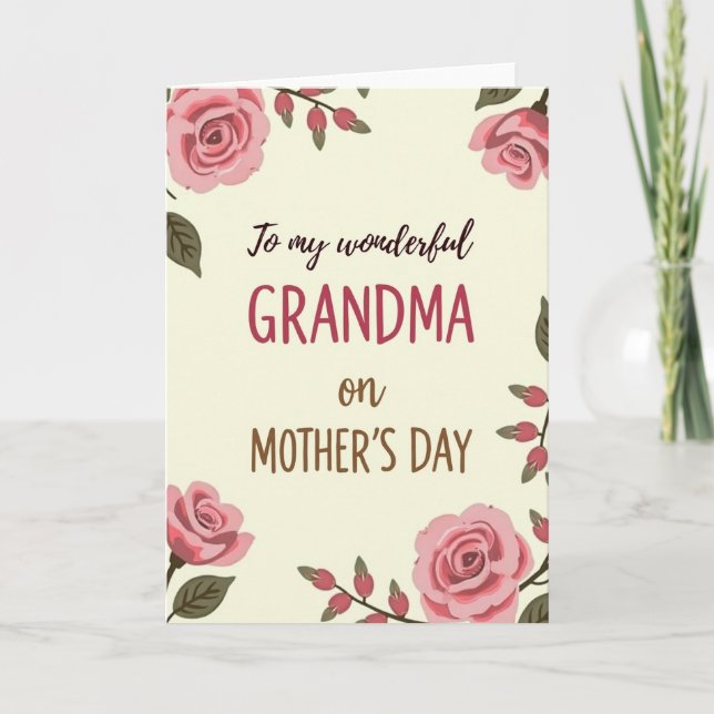 Sweet Grandma Mothers Day Art Card (Front)
