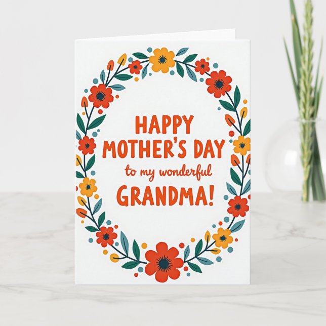 Sweet Grandma Mothers Day Design Card (Front)