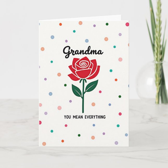 Sweet Grandma Rose Card (Front)