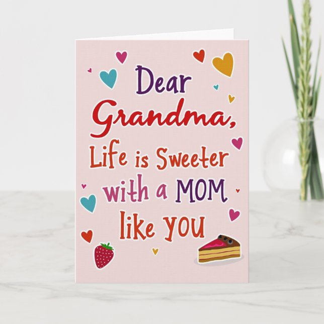 Sweet Grandmas Day Dessert Card (Front)