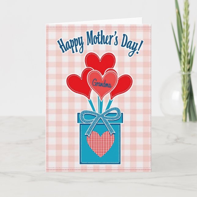 Sweet Grandmas Day Hearts Card (Front)