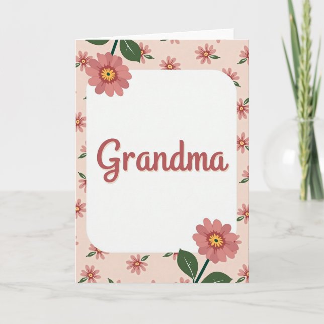 Sweet Grandmas Floral Art Card (Front)