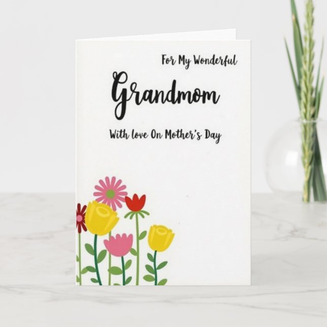 Sweet Grandmom Floral Card (Front)