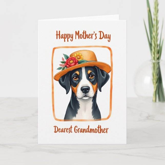 Sweet Grandmother Dog Hat Card (Front)