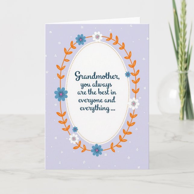 Sweet Grandmother Floral Card (Front)