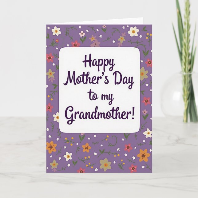 Sweet Grandmothers Day Floral Card (Front)