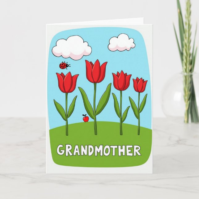 Sweet Grandmothers Day Flower Card (Front)