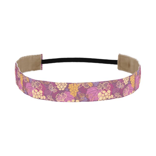 Sweet grape vines pattern background athletic headband (Front)
