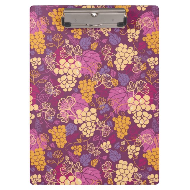 Sweet grape vines pattern background clipboard (Front)