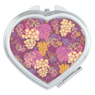 Sweet grape vines pattern background compact mirror