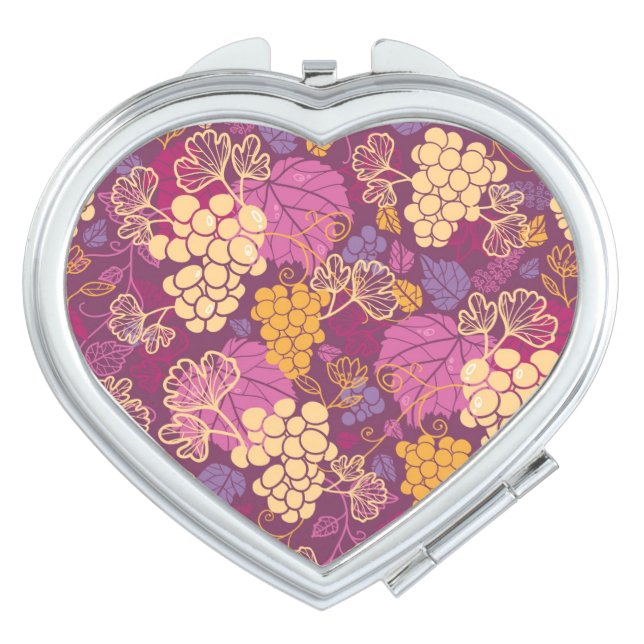 Sweet grape vines pattern background compact mirror (Front)