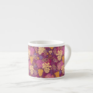 Sweet grape vines pattern background espresso cup