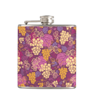 Sweet grape vines pattern background flask