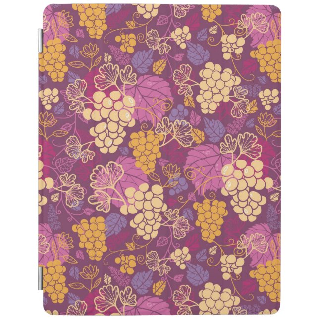 Sweet grape vines pattern background iPad smart cover (Front)