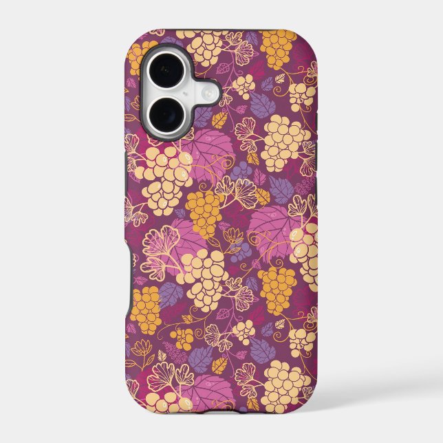 Sweet grape vines pattern background iphone case (Back)