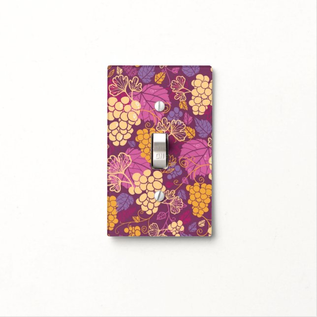 Sweet grape vines pattern background light switch cover (In Situ)