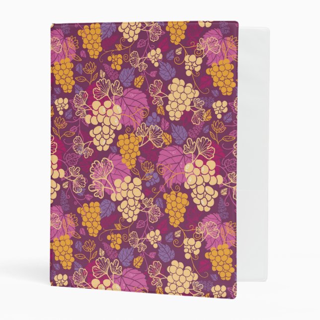 Sweet grape vines pattern background mini binder (Front/Inside)