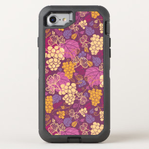 Sweet grape vines pattern background OtterBox defender iPhone SE/8/7 case