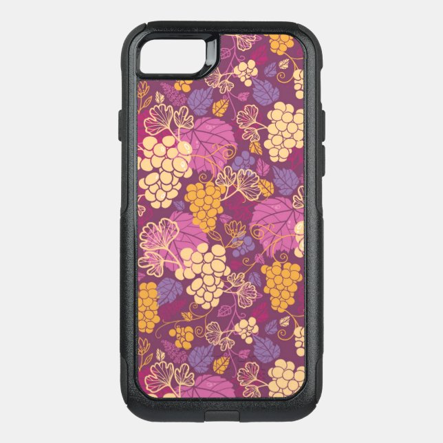 Sweet grape vines pattern background otterbox iPhone case (Back)