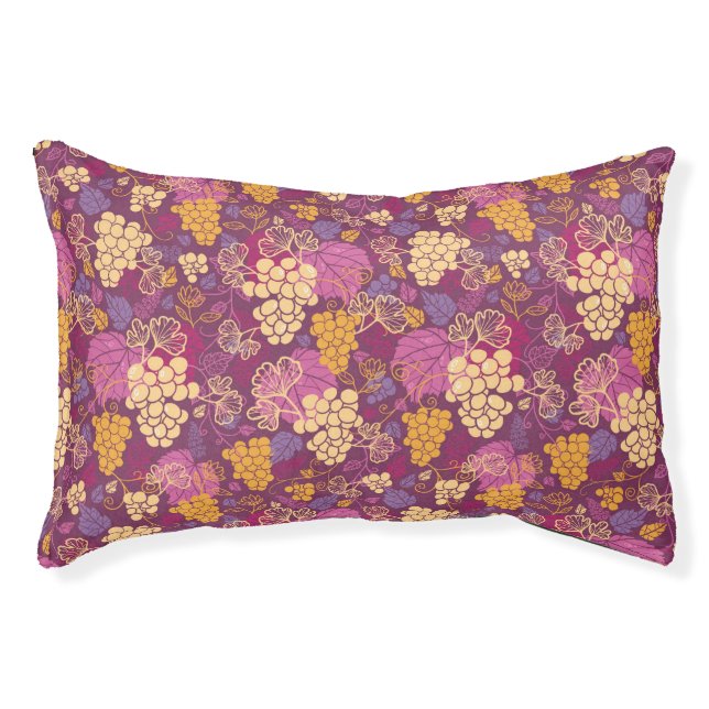 Sweet grape vines pattern background pet bed (Front)