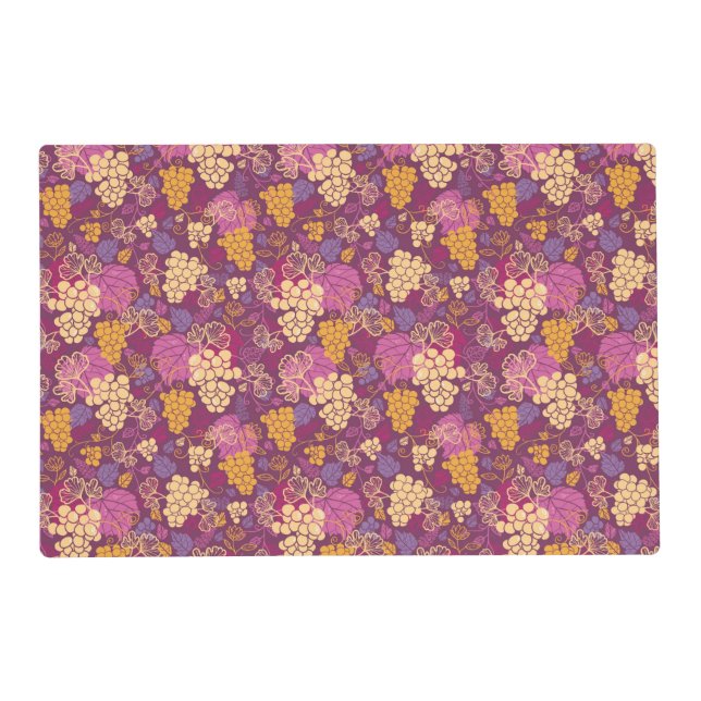 Sweet grape vines pattern background placemat (Front)