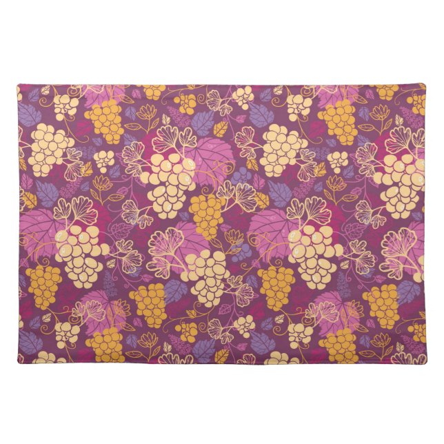 Sweet grape vines pattern background placemat (Front)