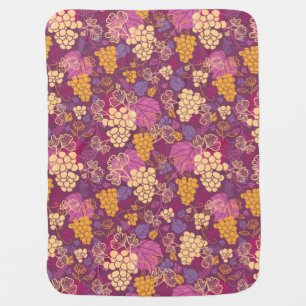 Sweet grape vines pattern background receiving blanket