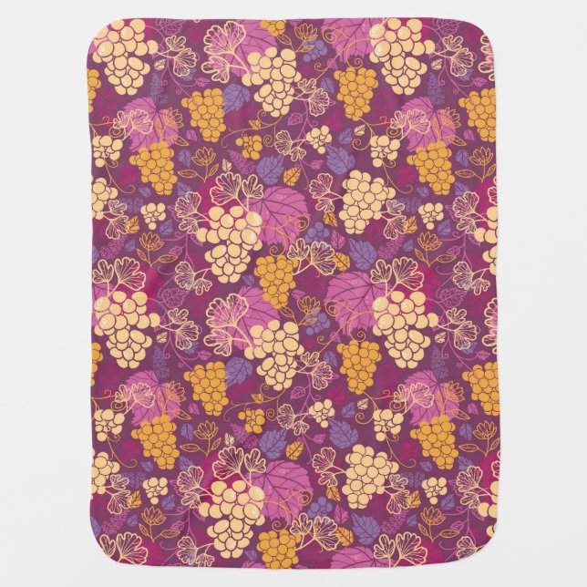 Sweet grape vines pattern background receiving blanket (Front)