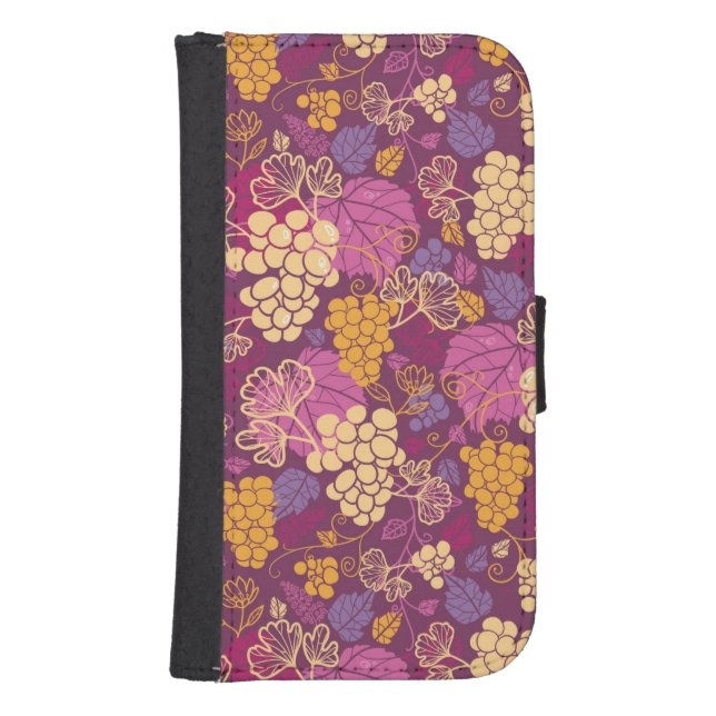 Sweet grape vines pattern background samsung galaxy wallet case (Front)