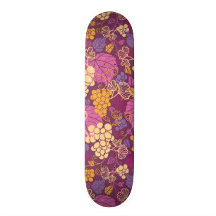 Sweet grape vines pattern background skateboard deck